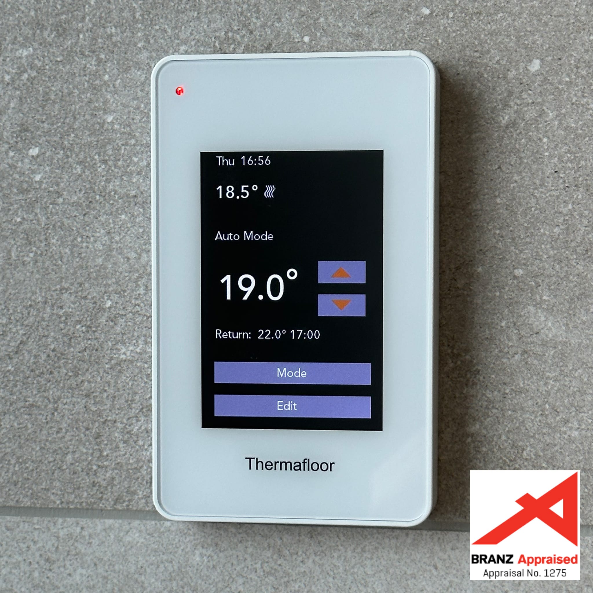 TF1 Programmable Radiant Floor Thermostat - White